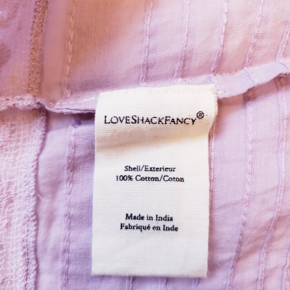 LOVESHACKFANCY Wisteria Sully Embroidered Lace Cotton Crop Top - Picture 12 of 13